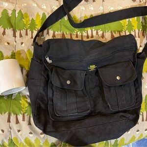 No Boundaries Black Messenger Bag